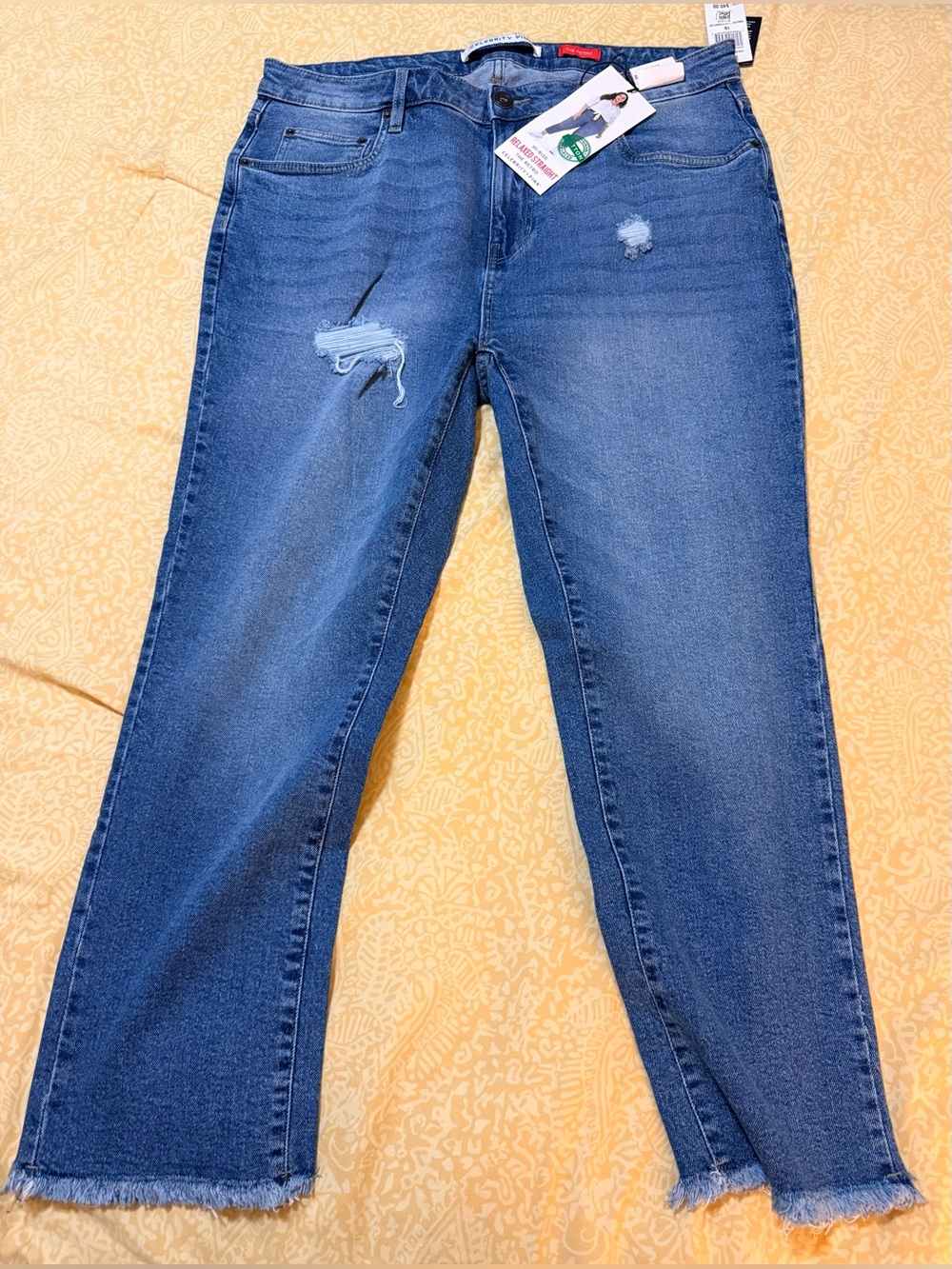 Celebrity Pink Slim Ankle Straight Jeans in Blue Denim